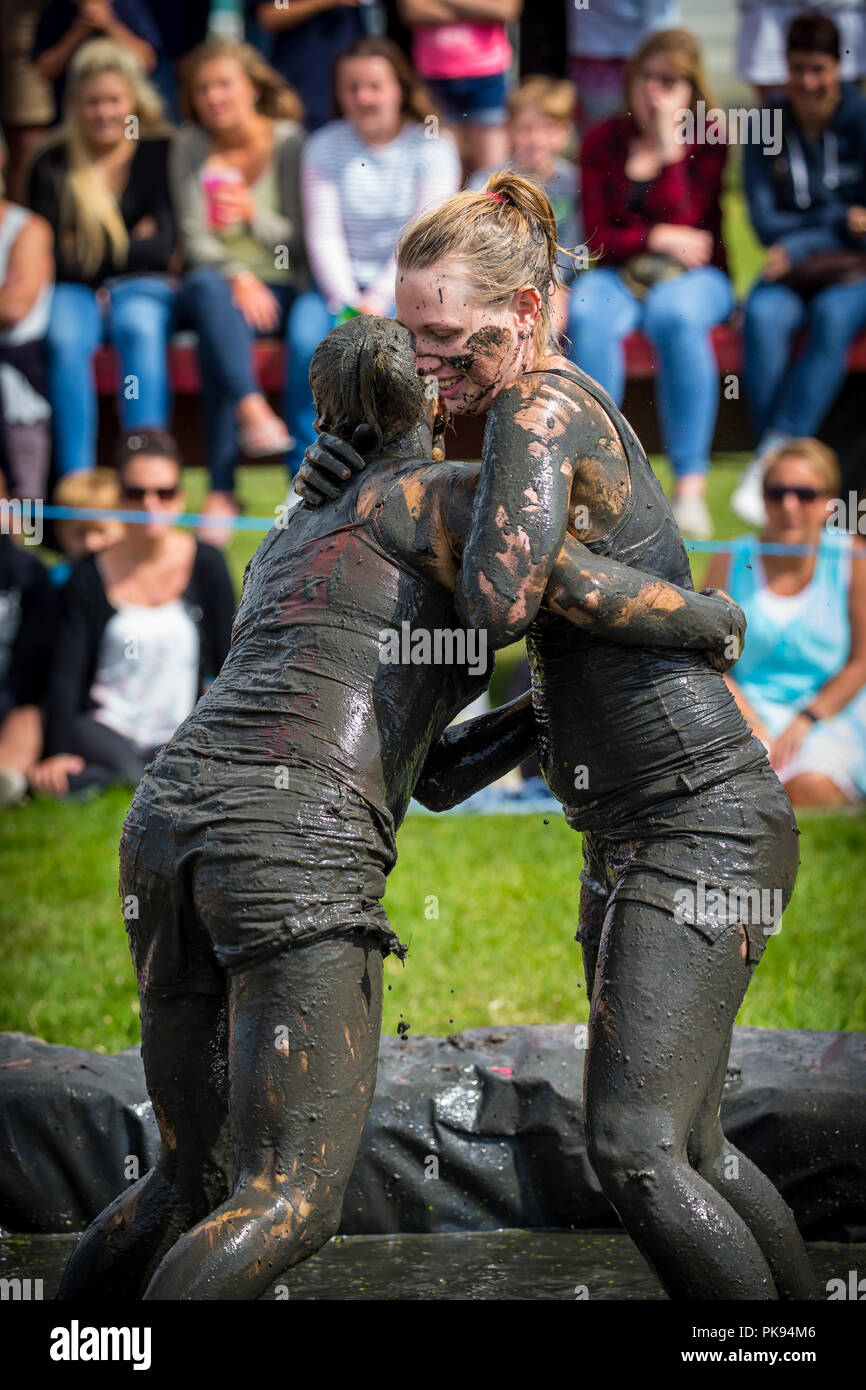 Mud wrestling match